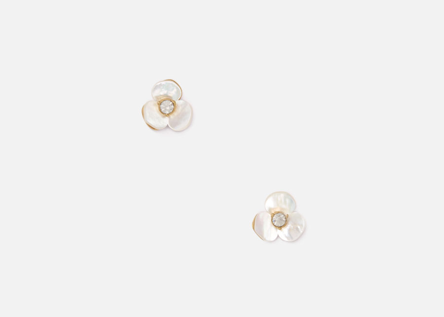 Full View of Kate Spade Pansy Stud Earrings image number 0